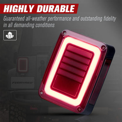 Smoked Black LED Tail Lights Rear Lamp Suitable For Jeep Wrangler JK 2007-2017