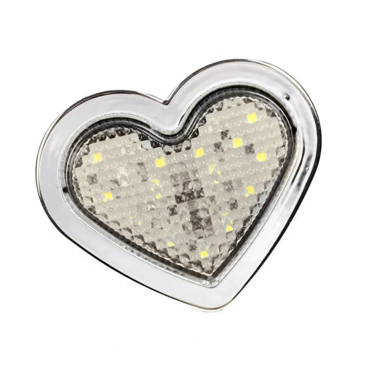 Pair of 12V LED Side Marker Indicators Suitable For Heart Clear Flash White