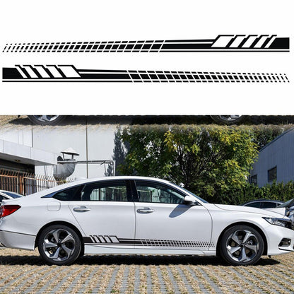 2x Car Body Stickers Long Stripe Side Skirt Decoration Decals Set