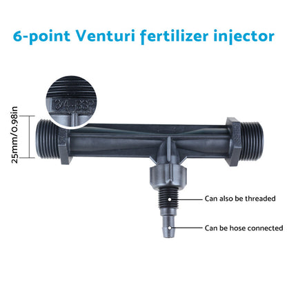 Irrigation Venturi Fertilizer Injector Kit 1/2 & 3/4 Water Tube Switch Filter Suitable For Garden Systems.