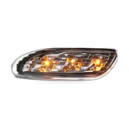 LED Side Marker Turn Signal Front Bumper Light for 01-07 Mercedes W203 [Black Pair] - ZT2
