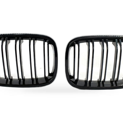 Gloss Black Red Yellow Dual Line Grille Suitable for BMW 1 Series F20 2011-2014 - XQ1