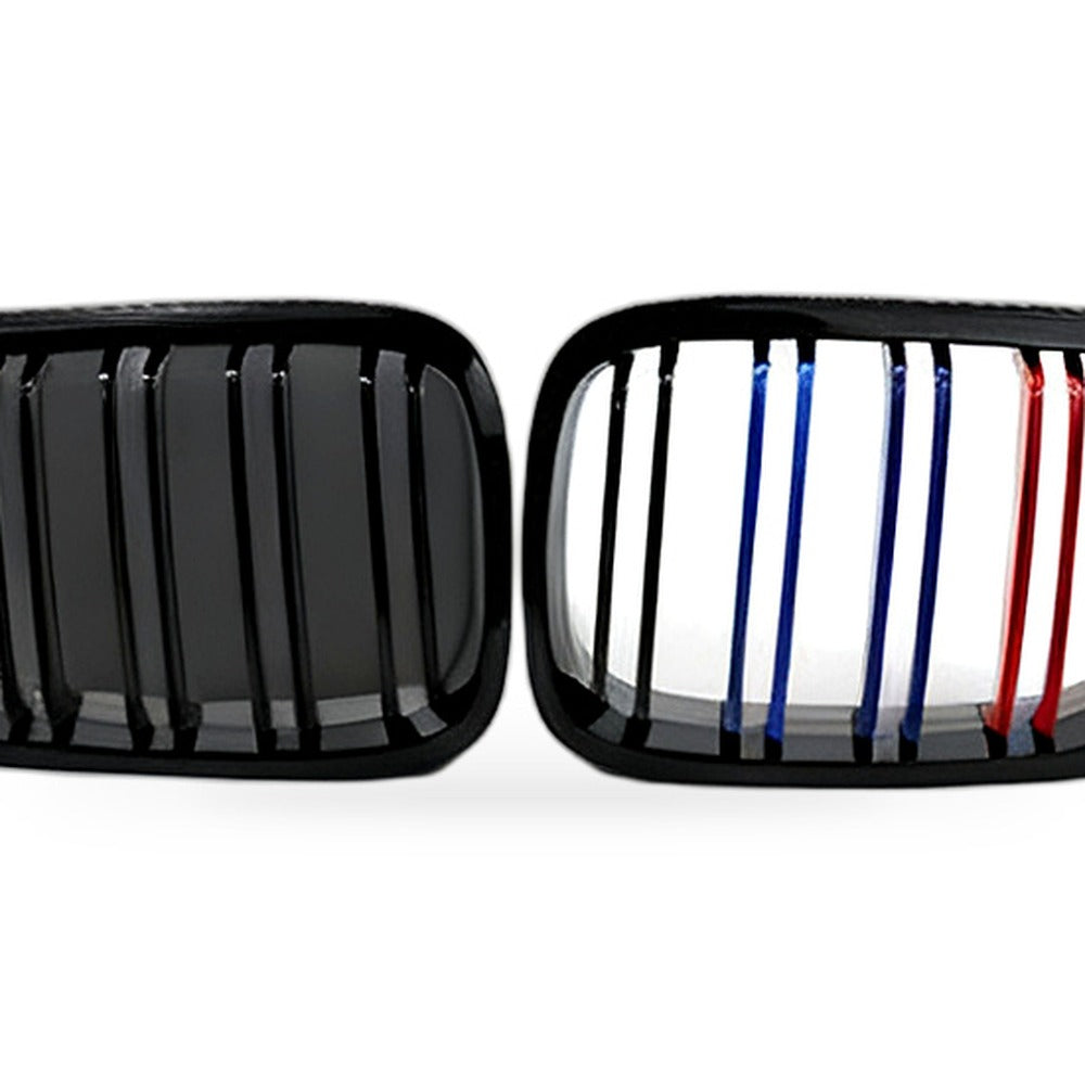 Suitable for BMW 3 E46 M3 Coupe 1998-2002 Gloss Black Dual Line M Style Grille - XQ1