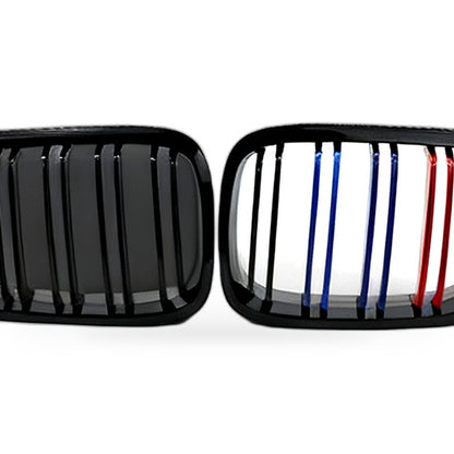 Suitable for BMW 3 E46 M3 Coupe 1998-2002 Gloss Black Dual Line M Style Grille - XQ1