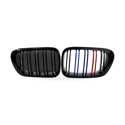 Suitable for BMW 3 E46 M3 Coupe 1998-2002 Gloss Black Dual Line M Style Grille - ZT2