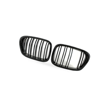 Gloss Black Double Line Grille Red Yellow Mesh Suitable for BMW E39 99-04 - BD1
