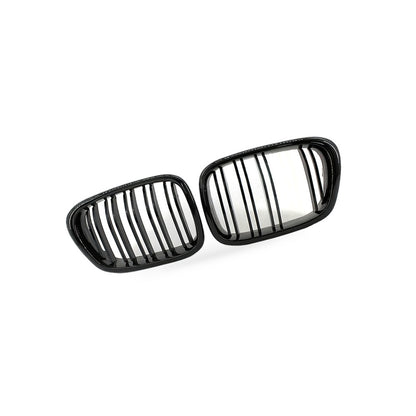 Gloss Black Double Line Grille Red Yellow Mesh Suitable for BMW E39 99-04 - BD2