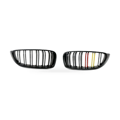 Gloss Black 2-Line Tri Grille Suitable for BMW 4 Series F32 F33 F36 M4 14-16 - ZT2