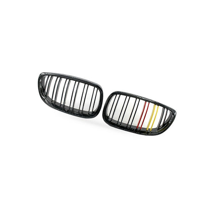 Red Yellow Dual Line Gloss Black Grille Suitable for BMW E92 E93 2006-2009 - BD1