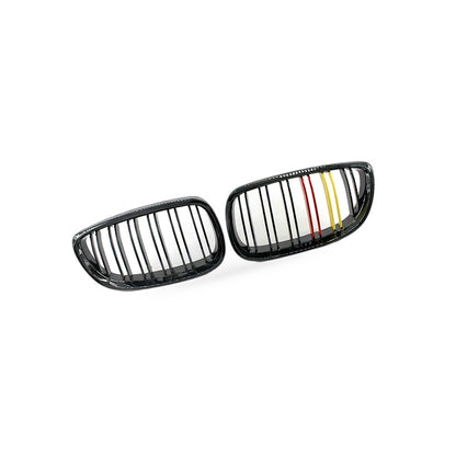Red Yellow Dual Line Gloss Black Grille Suitable for BMW E92 E93 2006-2009 - BD2