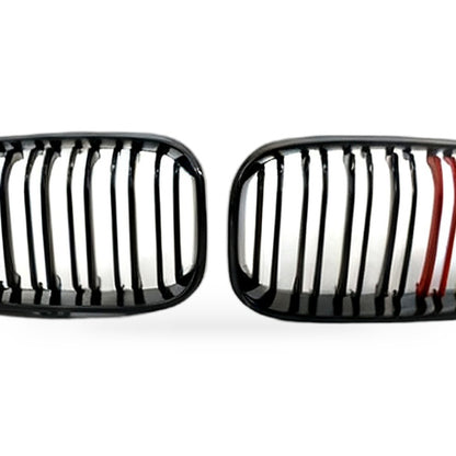 Gloss Black Dual Line Red Yellow Grille Suitable for BMW 1 F20 F21 LCI 15-17 - XQ1