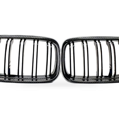Carbon Gloss Black Double Line Grille Suitable for BMW 3 E90 E91 09-12 - XQ1