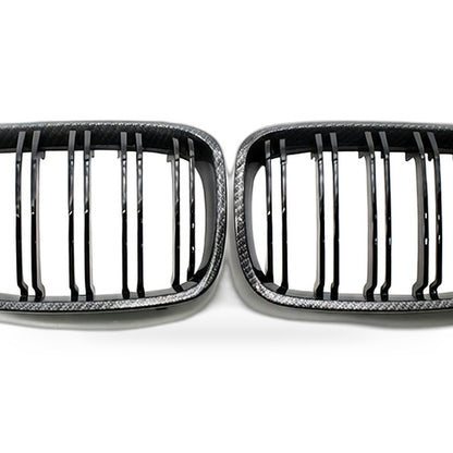 Carbon Texture Double Line Grille Suitable for BMW 1 Series F20 2011-2014 - XQ1