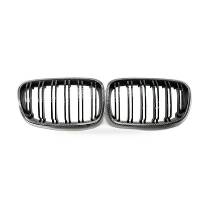 Carbon Texture Double Line Grille Suitable for BMW 1 Series F20 2011-2014 - ZT2
