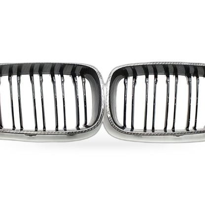 Carbon Gloss Black Dual Line Front Grille Suitable for BMW 3 GT F34 2014-2017 - XQ1