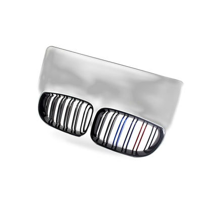 Double Line M Style Grille Suitable for BMW 1 Series E81 E87 2008-2011 Gloss - BD1