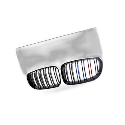 Double Line M Style Grille Suitable for BMW 1 Series E81 E87 2008-2011 Gloss - BD2