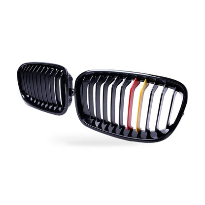 Front Bumper Grille Suitable for BMW 1 Series F20 F21 2011-2014 Gloss Black Red - ZT3
