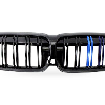 Dual Line Gloss Black Tri-Color Stripe Grille Suitable for BMW 3 Series G20 G28 - XQ1