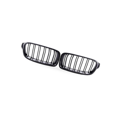 Half Carbon Gloss Black Dual Line Grille Suitable for BMW 3 Series F30 F35 13-19 - BD1