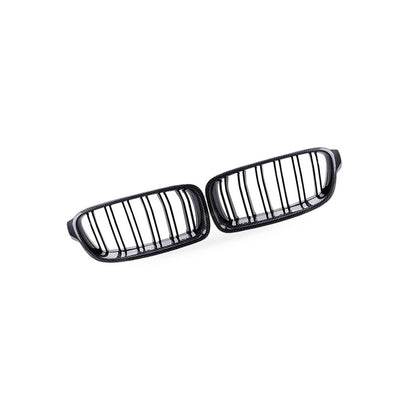Half Carbon Gloss Black Dual Line Grille Suitable for BMW 3 Series F30 F35 13-19 - BD2
