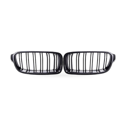Half Carbon Gloss Black Dual Line Grille Suitable for BMW 3 Series F30 F35 13-19 - ZT2