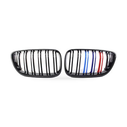 Gloss Black M Style Double Slat Grille Suitable for BMW 2 Series F22 F23 - ZT2