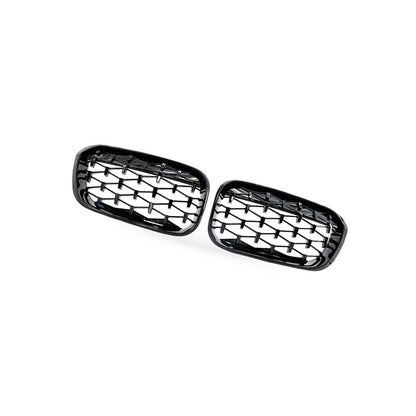 BMW 1 Series F20 F21 15-17 Meteor Gloss Black Plated Grille [Meteor Gloss Black] - BD1