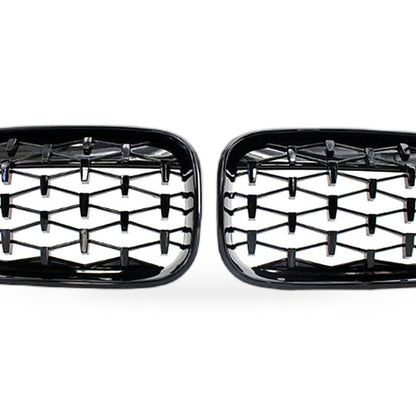BMW 1 Series F20 F21 15-17 Meteor Gloss Black Plated Grille [Meteor Gloss Black] - XQ1