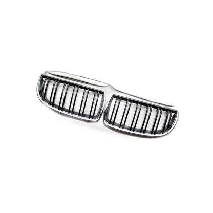 BMW 3 Series E90 E91 06-08 Modified Chrome Double Line Grille Double Bar Grille - BD1