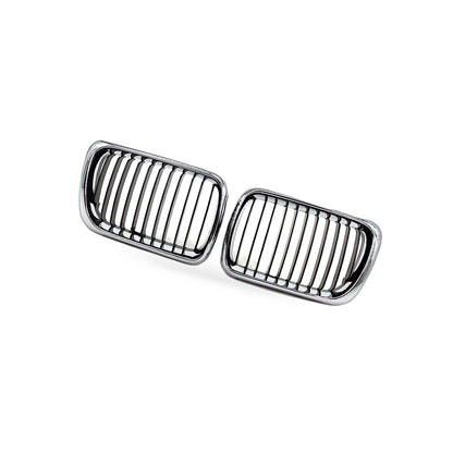 For BMW 3 Series E36 97-99 Modified Semi Chrome Gloss Black Grille Front Face - BD1