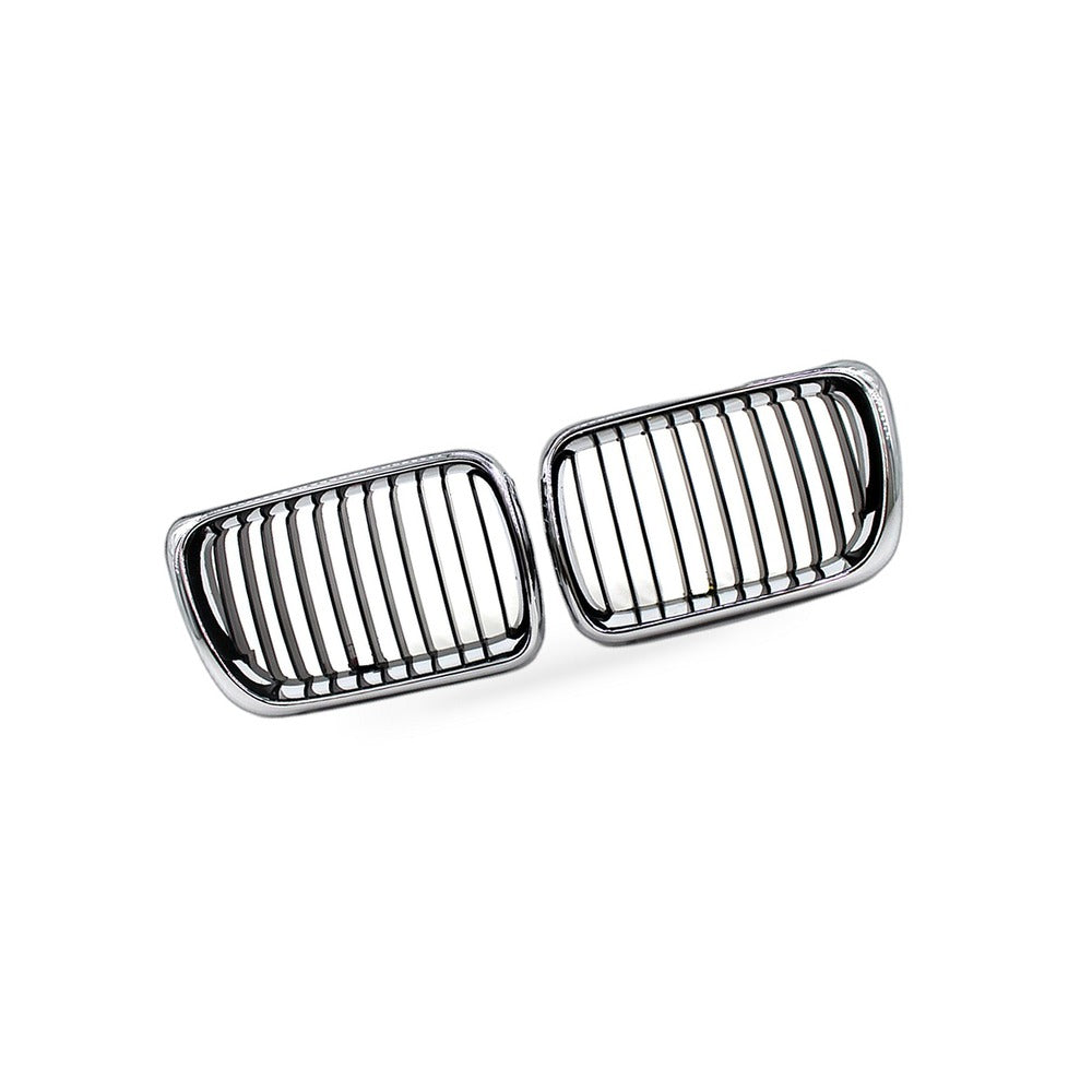 For BMW 3 Series E36 97-99 Modified Semi Chrome Gloss Black Grille Front Face - BD2