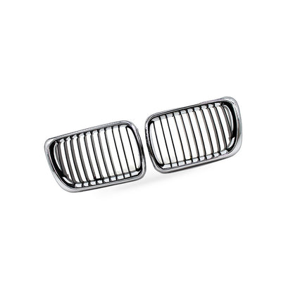 For BMW 3 Series E36 97-99 Modified Semi Chrome Gloss Black Grille Front Face - BD2