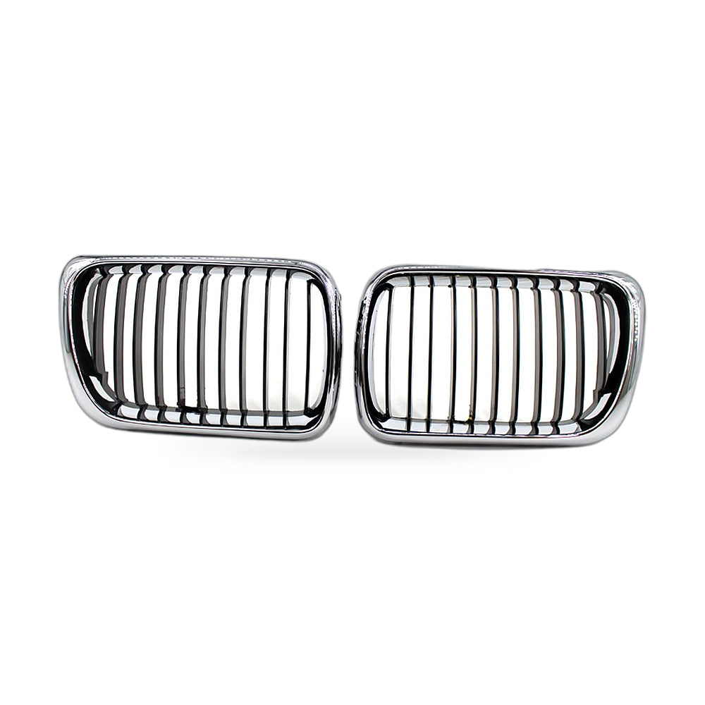 For BMW 3 Series E36 97-99 Modified Semi Chrome Gloss Black Grille Front Face - ZT2