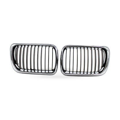 For BMW 3 Series E36 97-99 Modified Semi Chrome Gloss Black Grille Front Face - ZT2