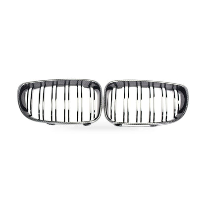 1 Series BMW E81 E87 08-11 Carbon Fiber Dual Line Front Grille Mesh - ZT2
