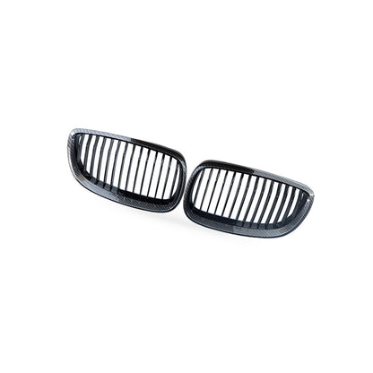 BMW 3 Series E92 M3 06-09 Carbon Fiber Single Line Double Bar Grille Front Face - BD1