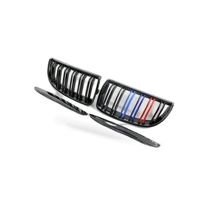 Gloss Black Dual Line Grille Suitable for BMW 3 Series E90 E91 06-08 - BD1
