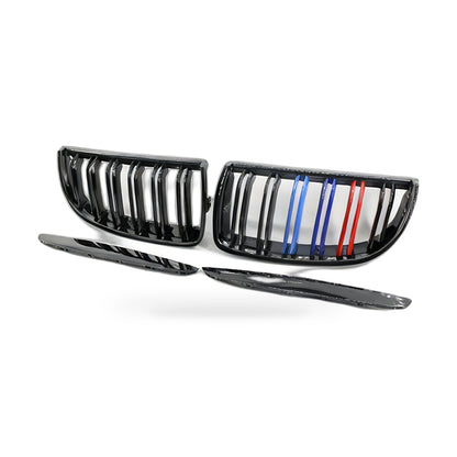 Gloss Black Dual Line Grille Suitable for BMW 3 Series E90 E91 06-08 - ZT2