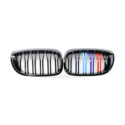 Gloss Black Dual Line Tri-Color M Style Grille Suitable for BMW 3 Series E46 - ZT2