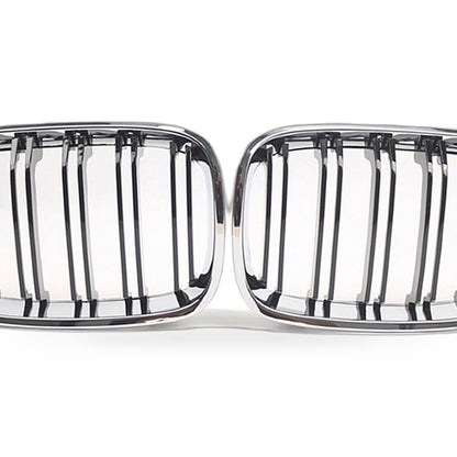 BMW 1 Series F20 Chrome Double Line Gloss Black Grille Suitable for 11-14 - XQ1