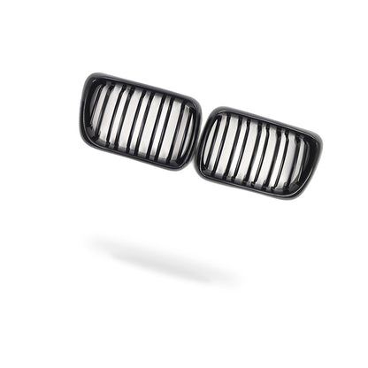 Dual Line Gloss Black Front Bumper Intake Grille Suitable for BMW 3 Series E36 - BD1