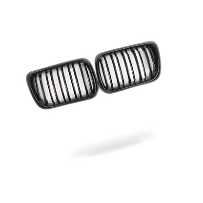 Dual Line Gloss Black Front Bumper Intake Grille Suitable for BMW 3 Series E36 - BD2