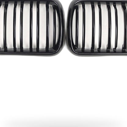 Dual Line Gloss Black Front Bumper Intake Grille Suitable for BMW 3 Series E36 - XQ1