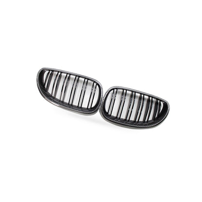 Carbon Pattern Dual Line Front Grille Suitable for BMW 5 Series E60 E61 04-09 - BD1