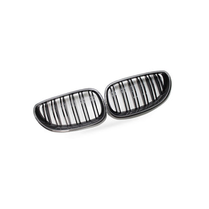 Carbon Pattern Dual Line Front Grille Suitable for BMW 5 Series E60 E61 04-09 - BD2