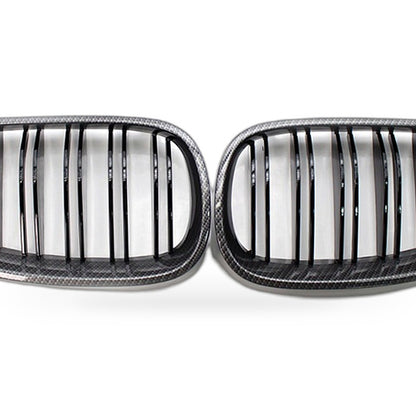 Carbon Pattern Dual Line Front Grille Suitable for BMW 5 Series E60 E61 04-09 - XQ1