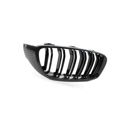 Grille Suitable for BMW 4 Series F32 2014-2016 Carbon Pattern Gloss Black Double - BD3