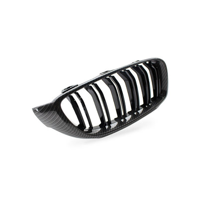 Grille Suitable for BMW 4 Series F32 2014-2016 Carbon Pattern Gloss Black Double - BD4