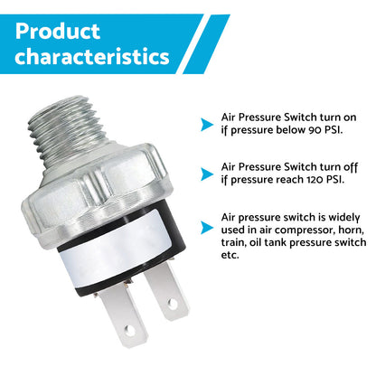 1 4inch NPT End Air Compressor Pressure Tank Control Switch Off Valve 90-120PSI.
